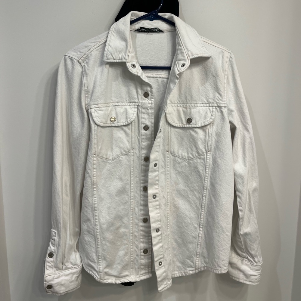 Zara white denim jacket size small